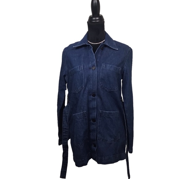 NWT Wilfred Free Port Belted Denim Jacket Size Small - Picture 2 of 7